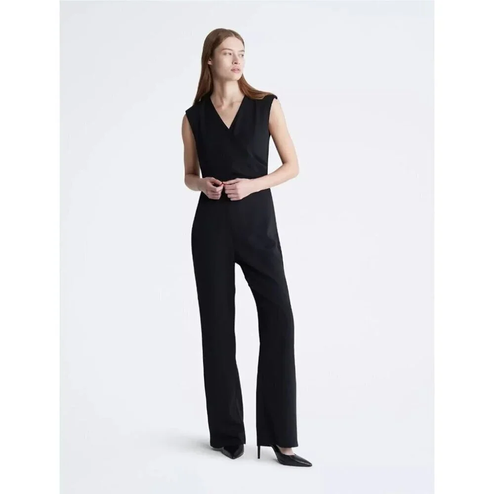 NEW! Calvin Klein Women's 14 Sleeveless Wrap Jumpsuit NWT $139 - Picture 1 of 4